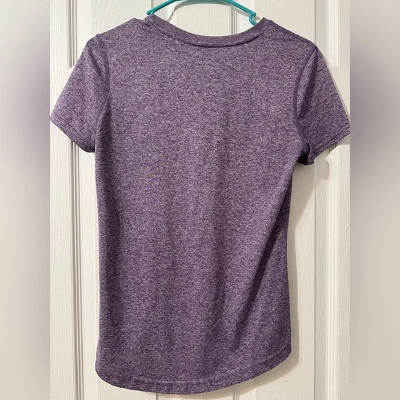 Danskin Heathered Purple Short Sleeve Athletic Tee - Picture 2 of 4